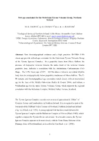 1 New Age Constraints for the Ordovician Tyrone Volcanic Group