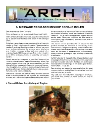 A Message from Archbishop Donald Bolen
