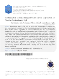 Biostimulation of Some Fungal Strains for the Degradation of Atrazine
