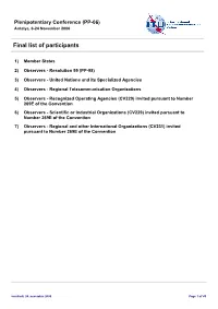 Final List of Participants