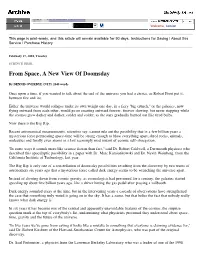 From Space, a New View of Doomsday