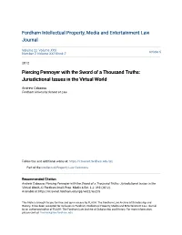 Jurisdictional Issues in the Virtual World