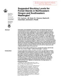 Suggested Stocking Levels for Forest Stands in Northeastern