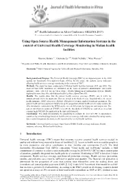 Using Open Source Health Management Information Systems in the Context of Universal Health Coverage Monitoring in Malian Health Facilities