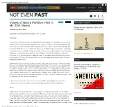 Voices of India's Partition, Part II: Mr. SM Mehdi