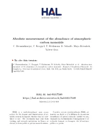 Absolute Measurement of the Abundance of Atmospheric Carbon Monoxide C
