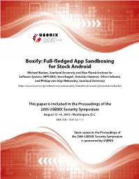 Boxify: Full-Fledged App Sandboxing for Stock Android
