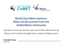 Comet Metro Benchmarking Update for Hong Kong