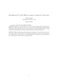Introduction to Unix Shell Accounts at Lancaster University