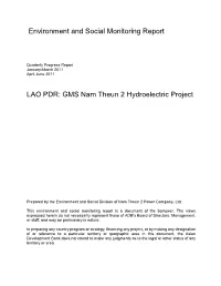 Monthly and Quarterly Progress Report E&S