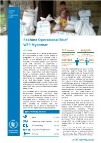 Rakhine Operational Brief WFP Myanmar