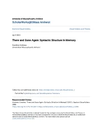 Syntactic Structure in Memory
