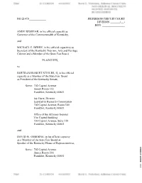 Amended Complaint for a Declaration of Rights and Permanent Injunction and Expedited Review