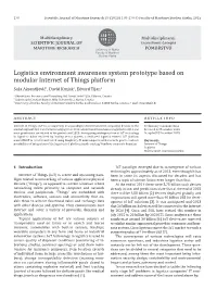 Logistics Environment Awareness System Prototype Based on Modular Internet of Things Platform
