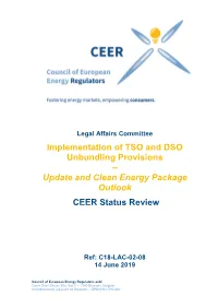 Status Review on Implementation of TSO and DSO Unbundling Provisions