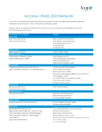 Access+ HMO 2021Network