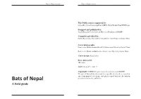 Bats of Nepal a Field Guide/ /Bats of Nepal a Field Guide