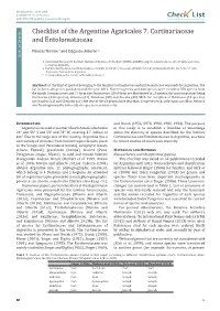 Chec List Checklist of the Argentine Agaricales 7. Cortinariaceae And