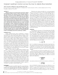 Incipient Sediment Motion Across the River to Debris-Flow Transition