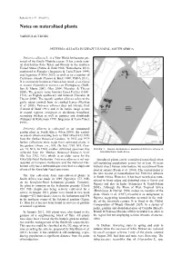 Notes on Naturalised Plants