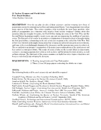 Nuclear Weapons and World Order Syllabus