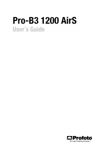 Pro-B3 1200 Airs User´S Guide