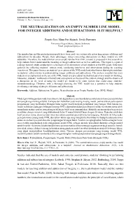 The Neutralization on an Empty Number Line Model for Integer Additions and Subtractions: Is It Helpful?
