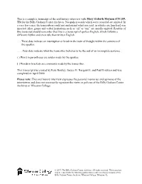 This Is a Complete Transcript of the Oral History Interview with Mary Goforth Moynan (CN 189, T3) for the Billy Graham Center Archives