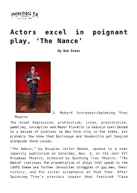 Actors Excel in Poignant Play, 'The Nance'