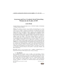 Awareness and Use of Academic Social Networking Websites by the Faculty of CIIT