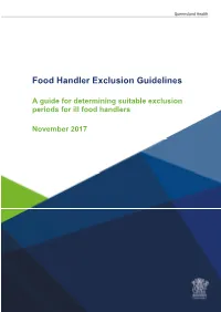 Food Handler Exclusion Guidelines