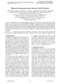 Historical Background and Evolution of Soil Mechanics