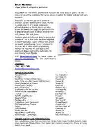 Jason Montero Cover Song List