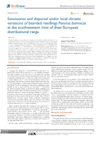 Senescense and Dispersal Under Local Climatic Variations of Bearded Reedlings Panurus Biarmicus at the Southwestern Limit of Their European Distributional Range