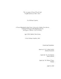 The Accession of James VI and I and English Sentiment, 1603 – 1612