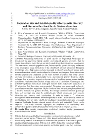 The Effect of Reductions in Population Size and Habitat Variables on Levels