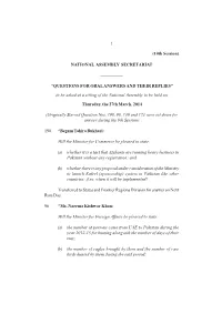1 (10Th Session) NATIONAL ASSEMBLY SECRETARIAT
