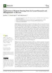 Application of Remote Sensing Data for Locust Research and Management—A Review