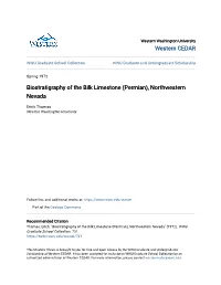Biostratigraphy of the Bilk Limestone (Permian), Northwestern Nevada