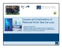 Causes and Implications of Reduced Arctic Sea Ice Loss!