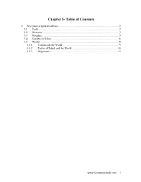 Chapter 5- Table of Contents