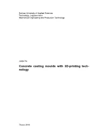 Concrete Casting Moulds with 3D-Printing Tech- Nology