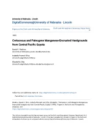 Cretaceous and Paleogene Manganese-Encrusted Hardgrounds from Central Pacific Guyots