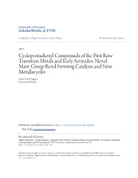 Cyclopentadienyl Compounds of the First Row Transition Metals And