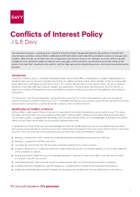 Davy Conflicts of Interest Policy