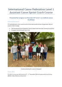ICF Level 1 Assistant Canoe Sprint Coach Course