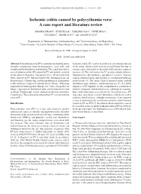 Ischemic Colitis Caused by Polycythemia Vera: a Case Report and Literature Review