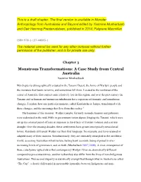 Monstrous Transformations: a Case Study from Central Australia Yasmine Musharbash