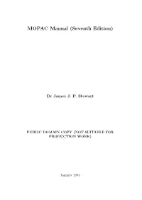 MOPAC Manual (Seventh Edition)