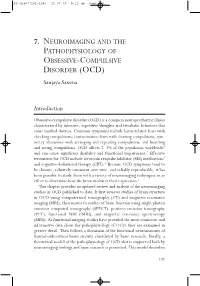 PATHOPHYSIOLOGY of OBSESSIVE-COMPULSIVE DISORDER (OCD) Sanjaya Saxena